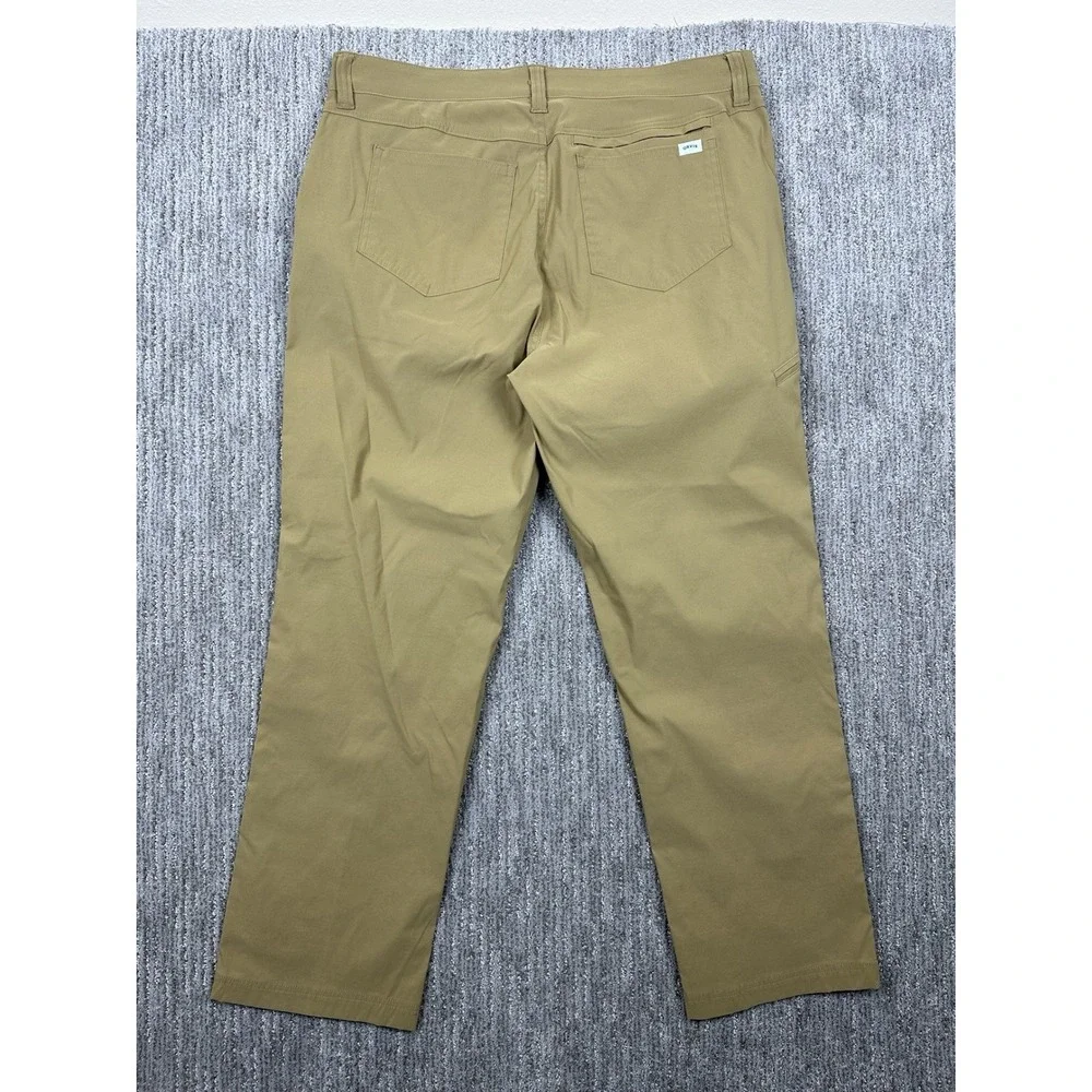 Orvis Pants Mens 36x29 Beige Stretch Water Repellent Hiking Cargo Nylon Outdoor